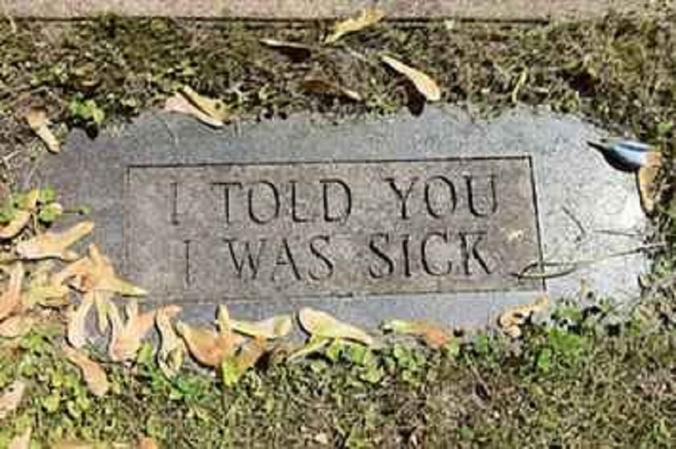 tombstone message