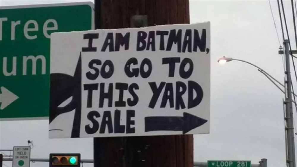 hilarious yard sale sign