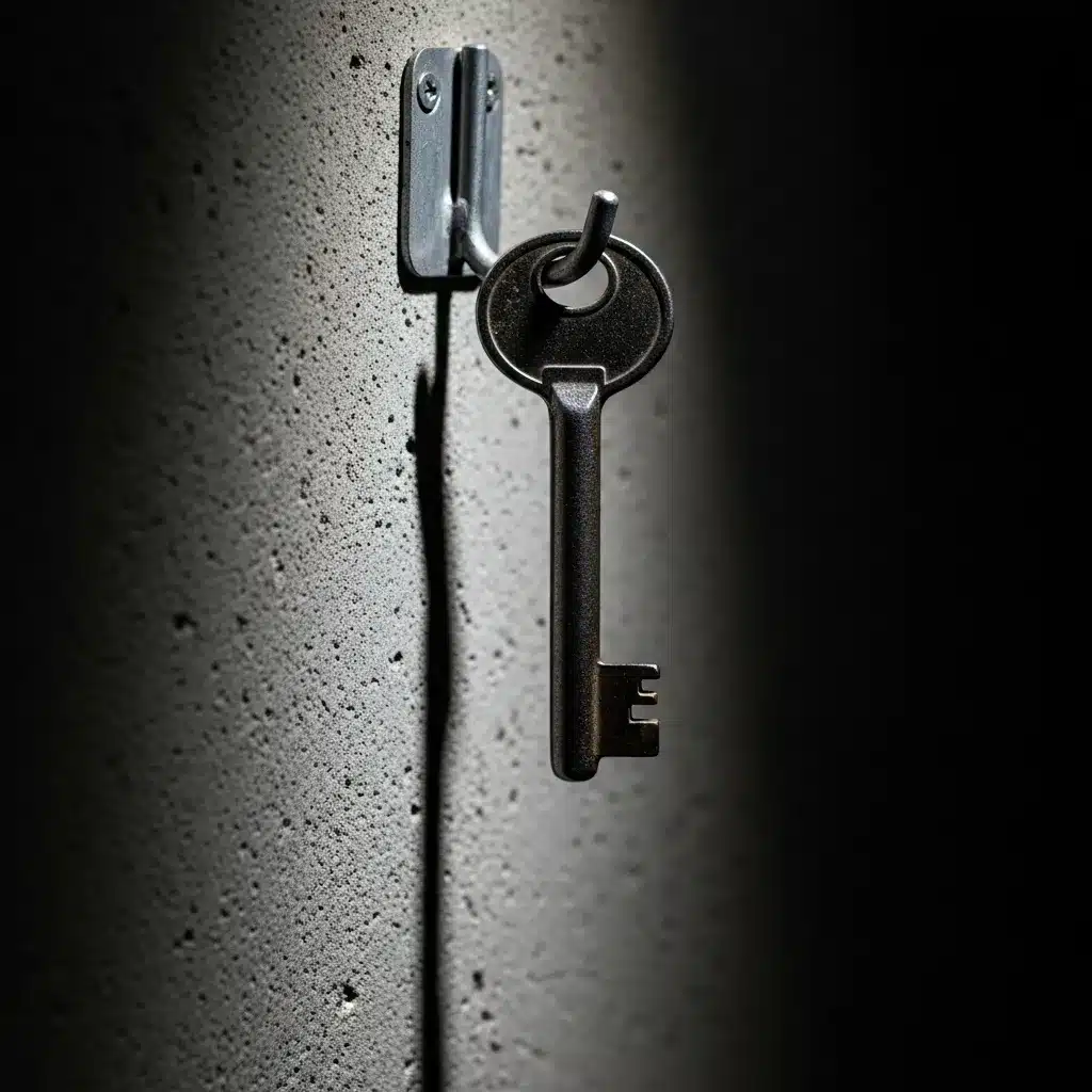 A lone key on a wall hook, representing financial security and modest beginnings.