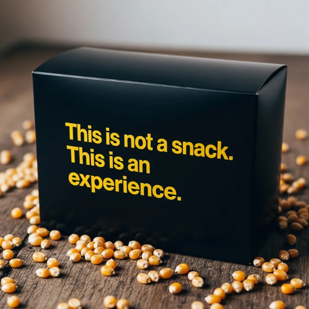 Black box with yellow text and popcorn, symbolizing Screaming Yellow Zonkers.